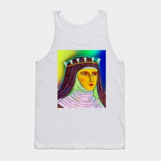 Hildegard of Bingen Colourful Portrait | Hildegard of Bingen Artwork 6 Tank Top